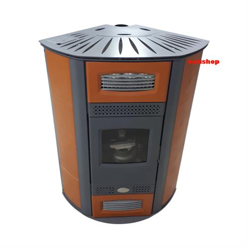 STUFA A PELLET ANSELMO COLA TERMO JUTTA 23 KW CUOIO