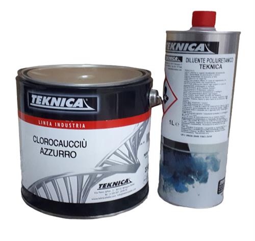Vernice clorocaucciu azzurro 2,5 litri per piscine con diluente