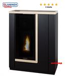 Laura 24 idro Laminox Termostufa pellet 5 Stelle ins travertino