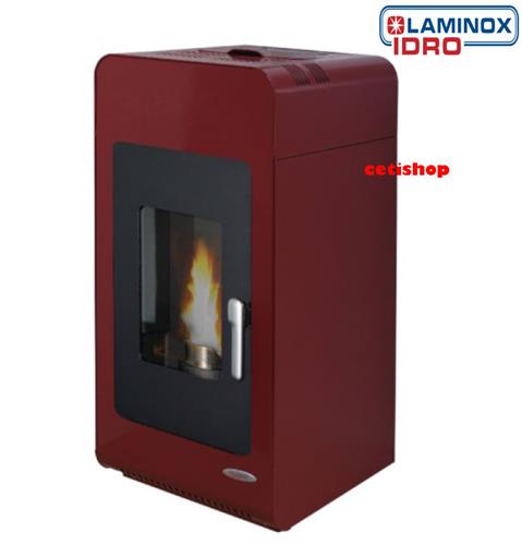 Laminox primula idro 13KW termo stufa a pellet rosso bordo