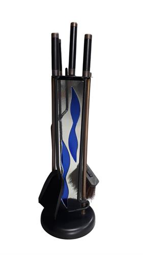 Set camino tondo picasso  con 4 pezzi inserto ottone brunito