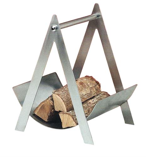 Portalegna modello V in acciaio inox