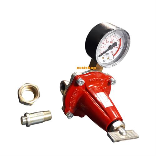 RIDUTTORE GAS ALTA PRESSIONE 12 KG. ch25 x 1/4 CON MANOMETRO