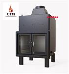 Termocamino ctm Basic Eco 30 Full Link S3 acqua calda con antine