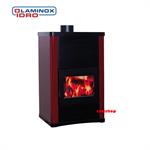 Termostufa a legna Laminox idropiu 34 maxi rosso bordeaux